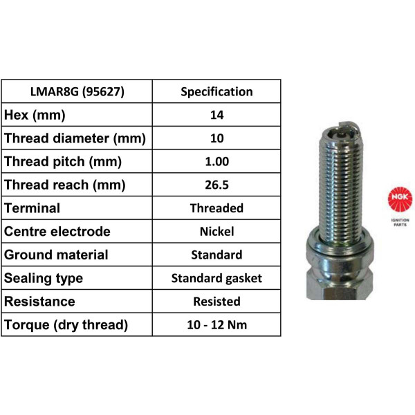 NGK NGK Spark Plug LMAR8G Plugs [Box 10]